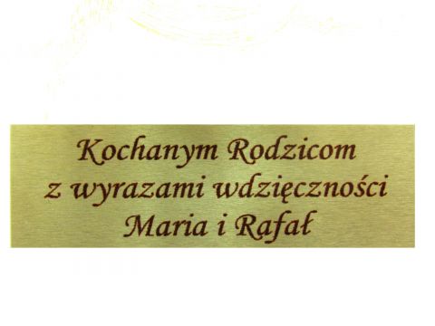 Tabliczka  z dedykacją