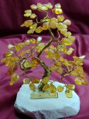 Drzewko szczęścia bonsai z bursztynu koloru jasnego